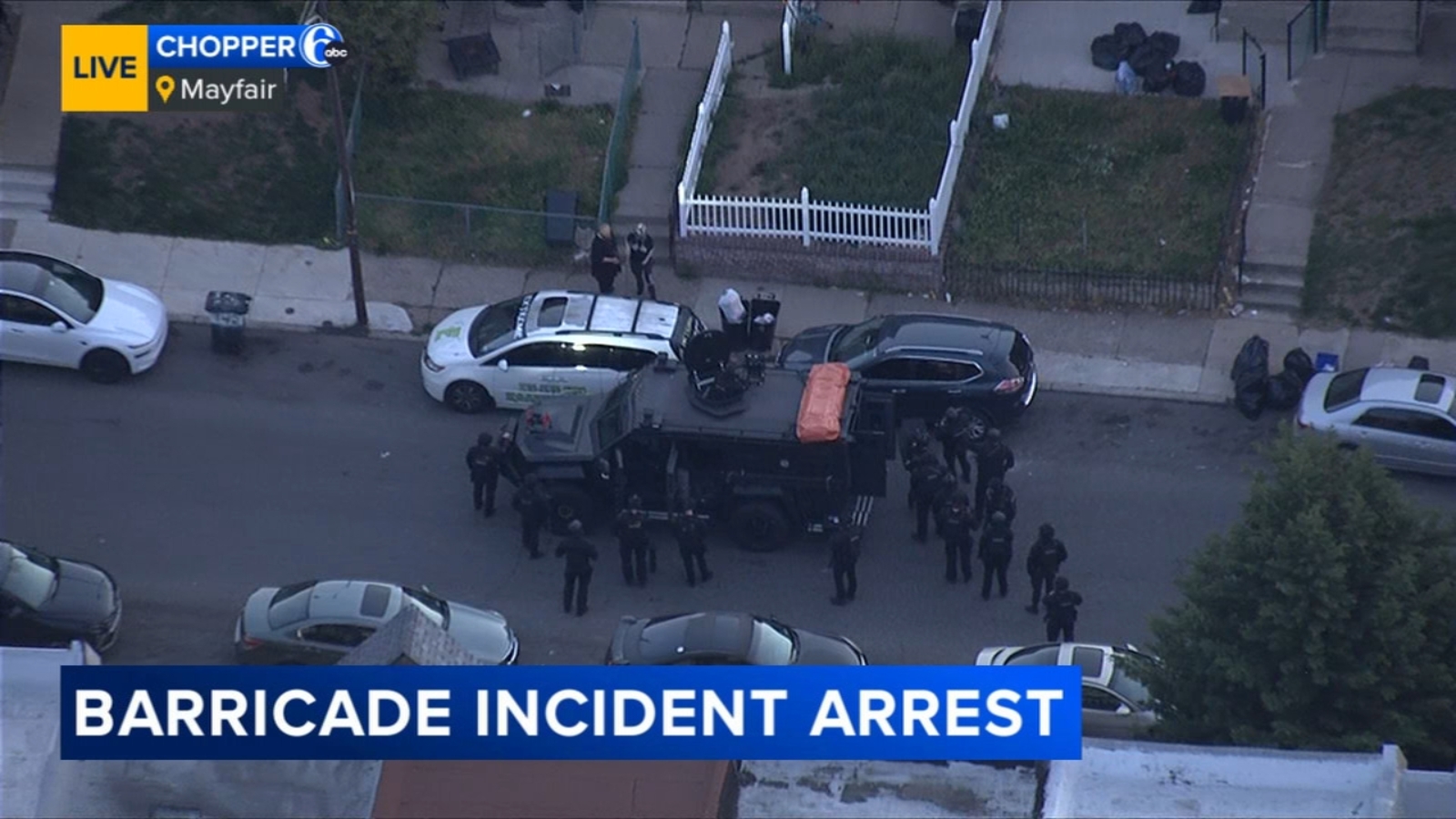 Man in custody following 3-hour barricade incident in Philadelphia's Mayfair section