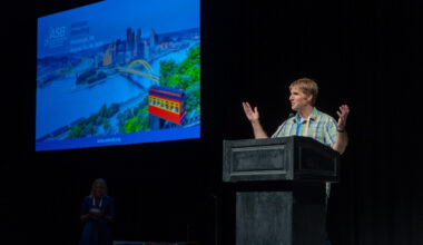 Kurt Beschorner gives a talk as Meeting Chair at the 2025 ASB Annual Meeting in Pittsburgh, PA