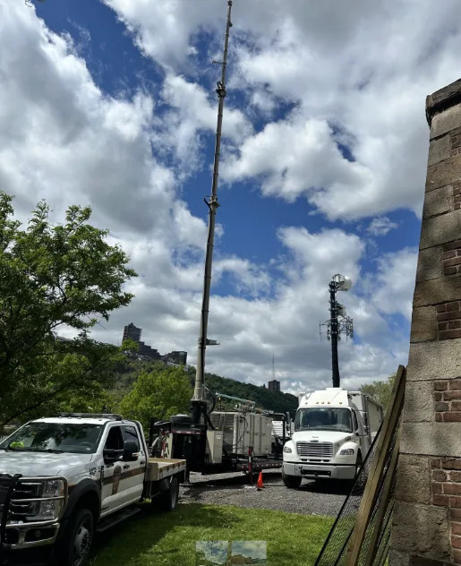 The new mobile radio tower will help strengthen coordination for first responders as hundreds of thousands are expected to strengthen coordination efforts.