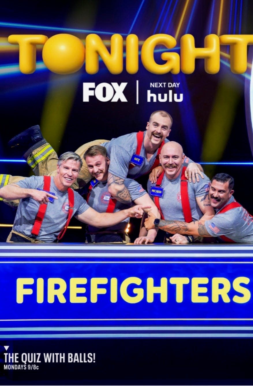 Five Erie Firefighters traveled to Belgium to compete on the FOX gameshow "The Quiz with Balls" and compete for $100,000. From left to right: David Bowers, Judah Gardner, Nate Gardner, Micaiah Gardner and Dion Larese.
