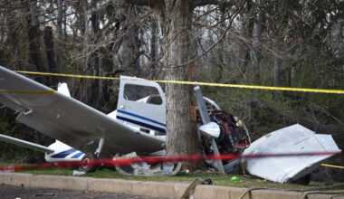 A small plane crashed in Fluehr Park in Northeast Philadelphia on Wednesday, April 1, 2026.