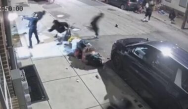 Surveillance video shows group of gunmen shooting on North Philadelphia block, police searching for 3 shooters