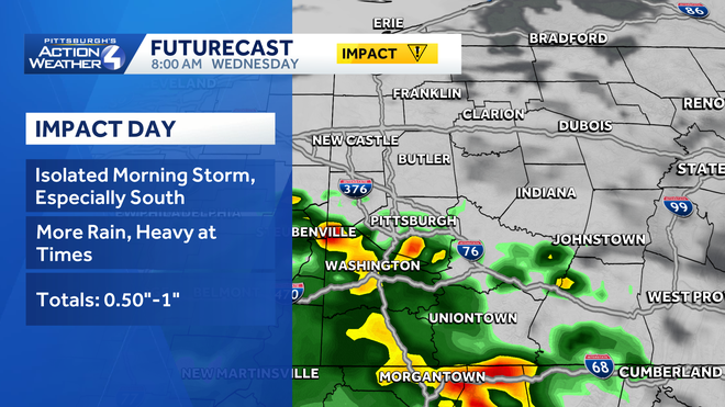 Back-to-back Impact Days: Morning showers, more rain Wednesday back-to-back impact days: morning showers, more rain wednesday