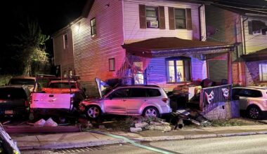 Car smashes into home, destroys porch in Pittsburgh