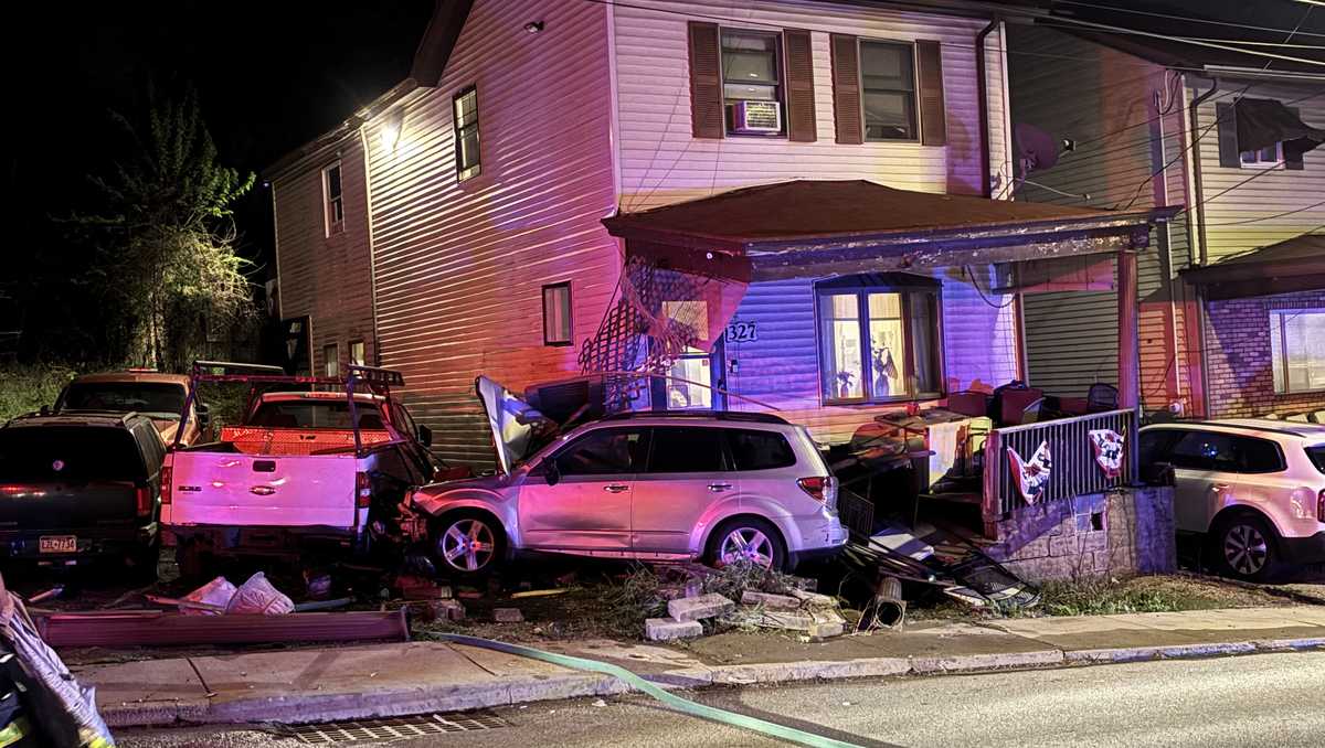 Car smashes into home, destroys porch in Pittsburgh