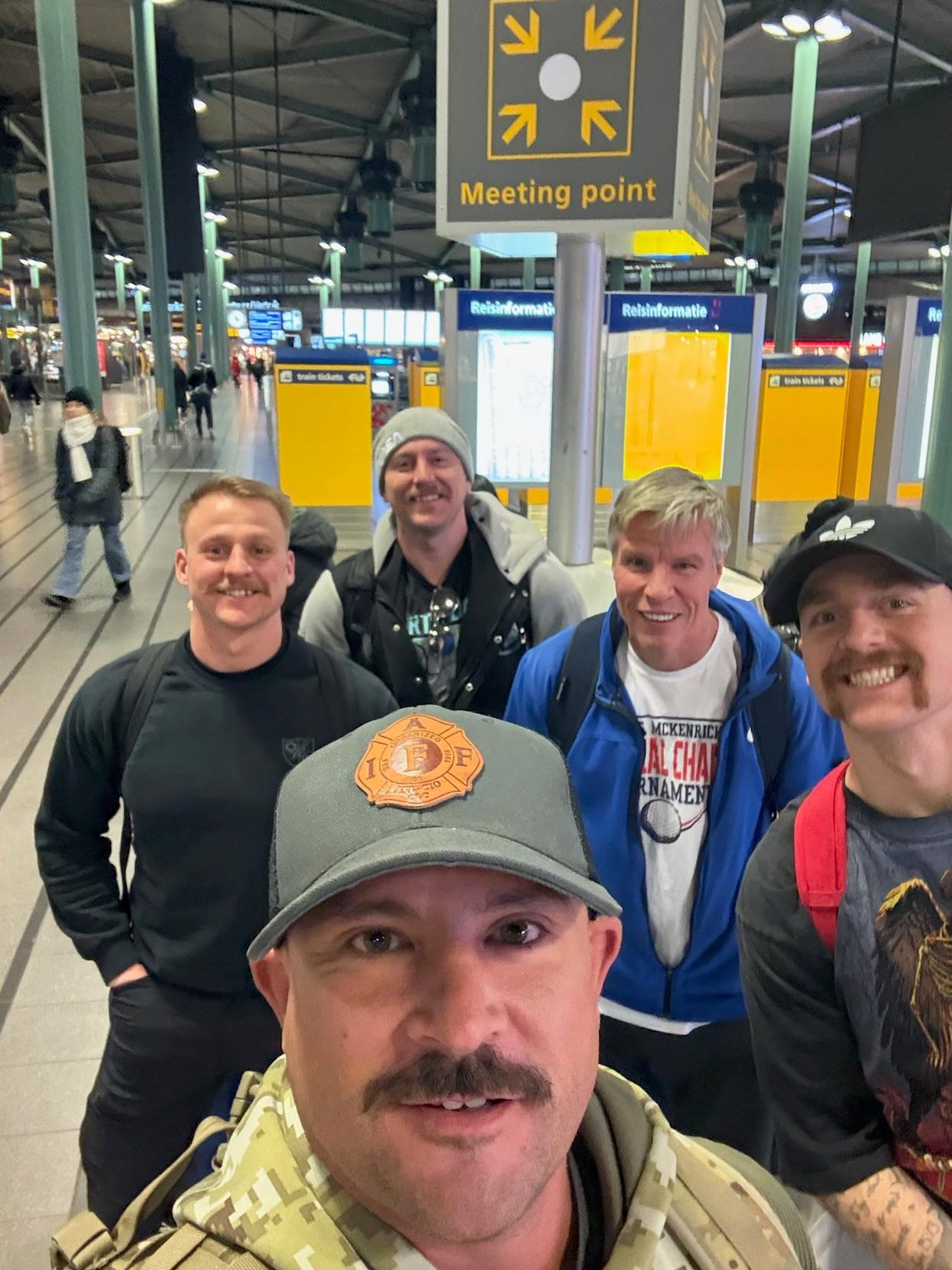 After competing on the FOX gameshow "The Quiz with Balls," five firefighters from Erie took a trip to Belgium and Amsterdam. Pictured are, at front, Dion Larese, and, at back left to right, Judah Gardner, Micaiah Gardner, David Bowers and Nate Gardner.
