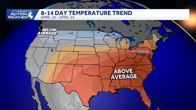 trends suggest above average temperatures for the nfl draft. our normal highs are in the middle 60s at that point in april.