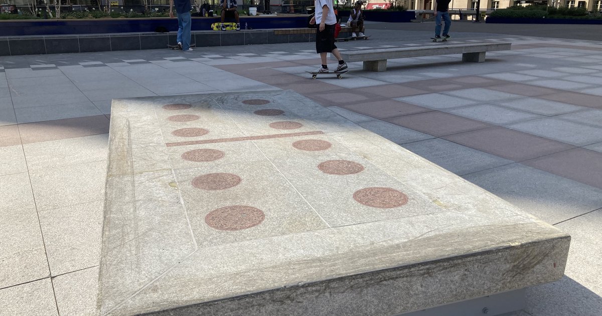 At redesigned Thomas Paine Plaza, skateboarders' new space keeps last domino from falling