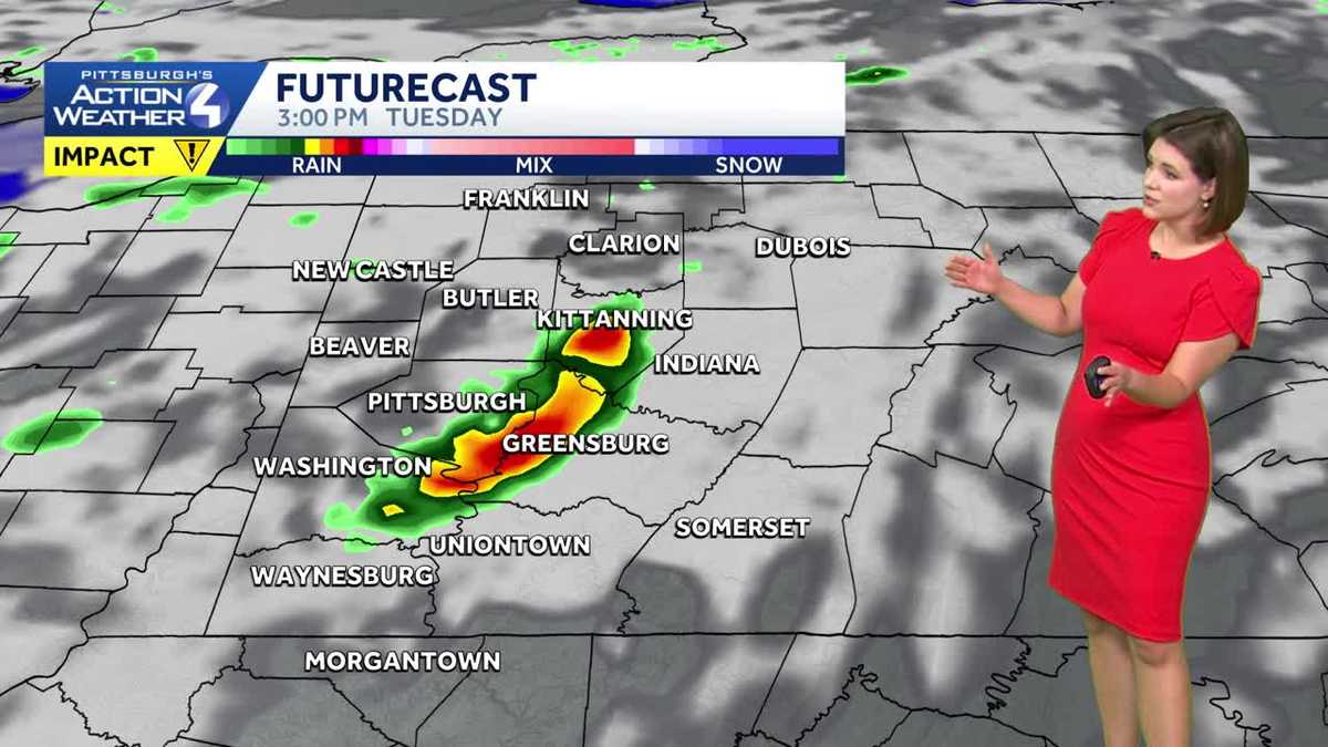 Scattered rain, storms possible north of Pittsburgh