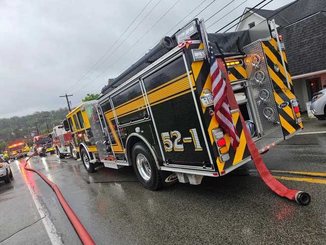 Fire crews respond to home near Trinity High School in Washington County on Saturday, April 18, 2026.