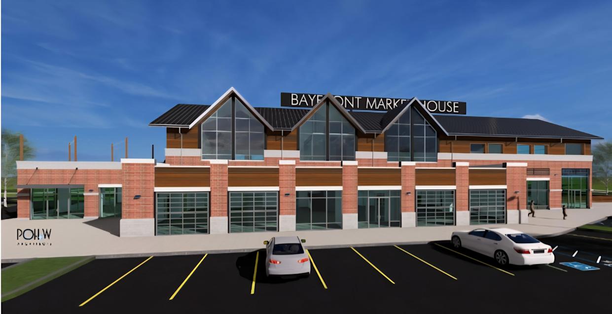 A rendering of the 27,000-square-foot market house being developed by Erie Events and planned for property near the former GAF Materials Corp. site on the city's west bayfront.