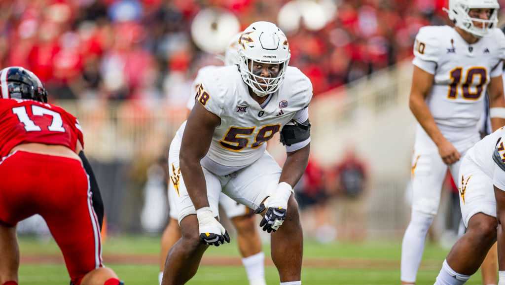 The Pittsburgh Steelers draft an offensive lineman in the first round of the NFL Draft