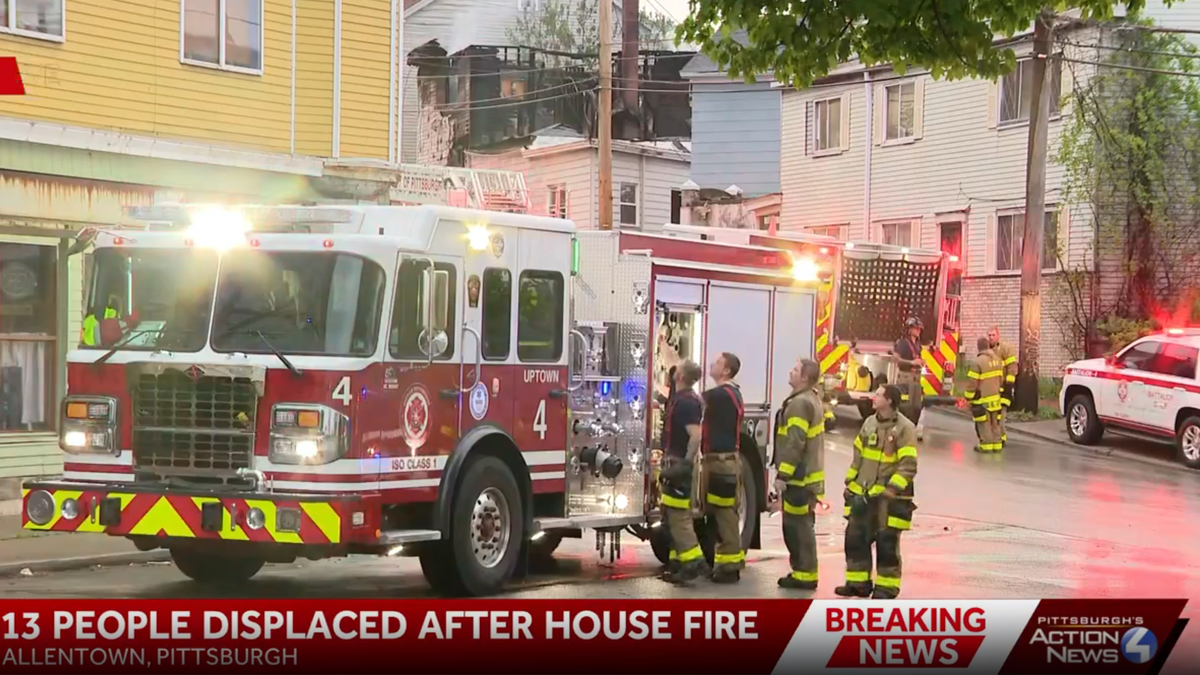 Fire rips through home in Pittsburgh's Allentown neighborhood