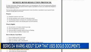 DA warns public of court appearance scam | Berks Regional News