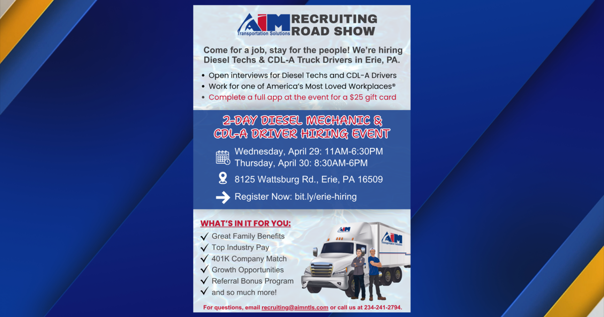 Aim Transportation Hosts Two-Day Hiring Event in Erie | News