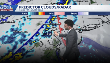 Rain moves in tonight & tomorrow AM, then a brief cool down for south-central Pennsylvania