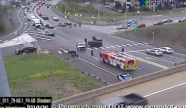 Steubenville Pike closed after collision at Interstate 79 interchange