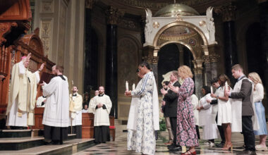 See Scenes from the Easter Vigil Mass at the Cathedral Basilica