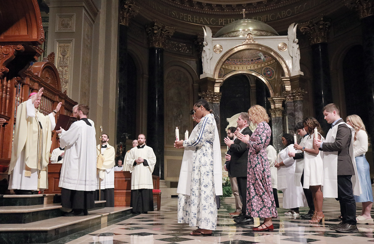 See Scenes from the Easter Vigil Mass at the Cathedral Basilica