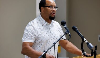 State Rep. Keith S. Harris speaks to crowd in Philadelphia on Friday, Sept. 27, 2024.