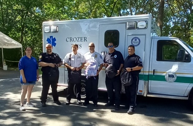 When the Crozer ambulances operated, their parademics carried some of the comfort bags from the Upper Darby Marine Corps League Auxiliary. (COURTESY OF ERIKA KRAUTHEIM)