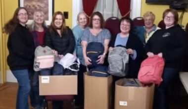 Upper Darby Marine Auxiliary collecting items for children's comfort bags
