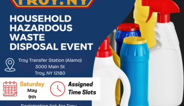 Rensselaer County, Troy, and Bethlehem Partnering on 2026 Household Hazardous Waste Disposal Events • Troy, NY
