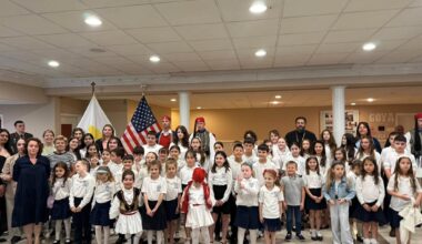 The Hellenic Presidential Guard, the Evzones, visited St. Demetrios Greek Orthodox Church in Upper Darby, PA, on April 23. Photo: Facebook