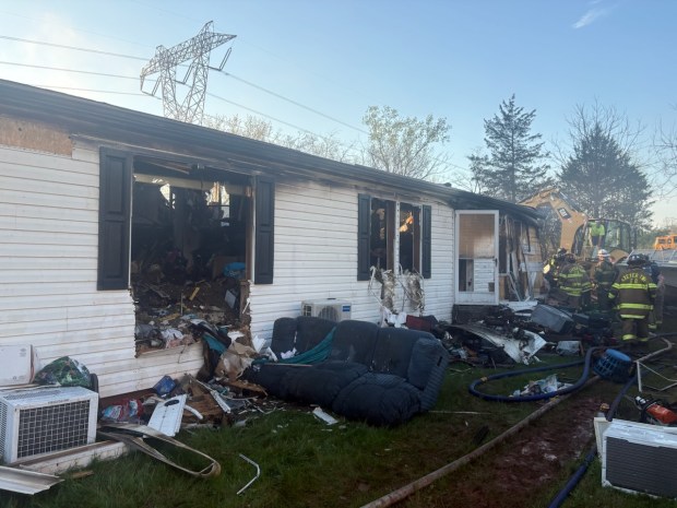 Crews faced challenging conditions that complicated access to the home on Claire Drive in Exeter, firefighters said. (Courtesy of Chris Jordan)