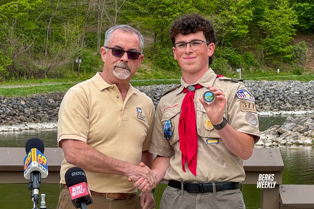 Scout recognized for building accessible fishing pier at Blue Marsh Lake