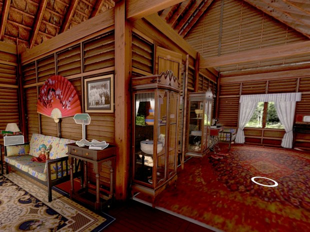 Viewers will walk through a Malaysian house facade into a digital experience, where they can watch videos, listen to interviews, and experience an interactive VR environment while visiting "Malaysian WWII Oral Histories: A Digital/Virtual Art Exhibition" at Penn State Berks. (Cheryl L. Nicholas)