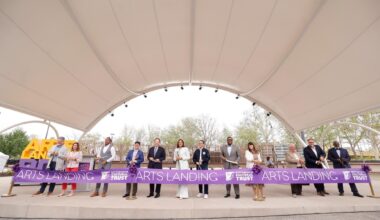 Ceremonial ribbon cutting on Opening of Arts Landing in Downtown Pittsburgh