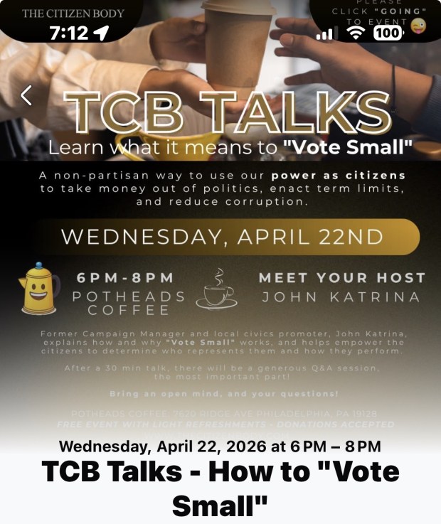 John Katrina of the Citizen Body will host a voting information session at Potheads Coffee, 7620 Ridge Ave., on April 22nd from 6 to 8 p.m. (Submitted photo)