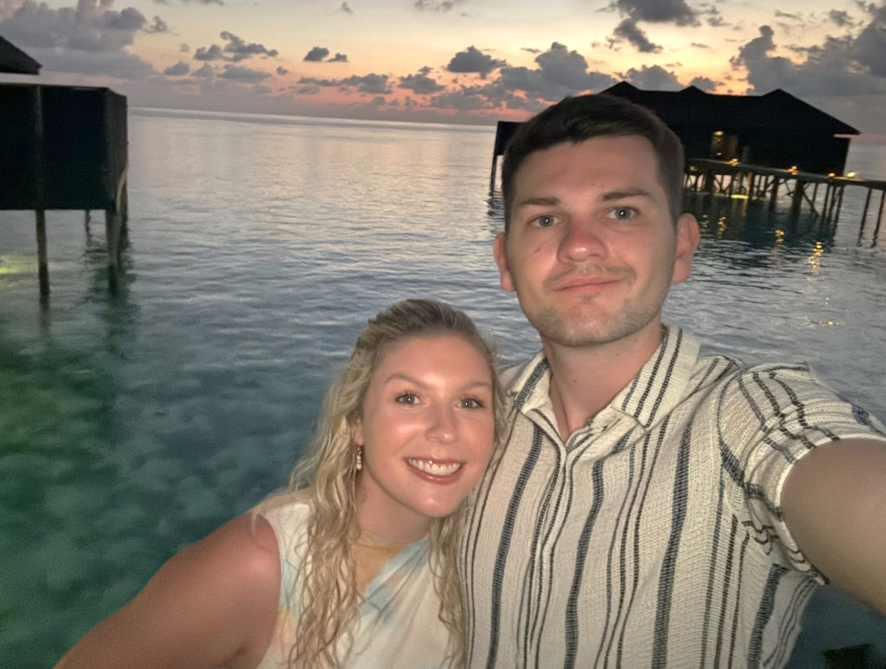 Alexa and Colin Fadigan relax during their romantic honeymoon to...