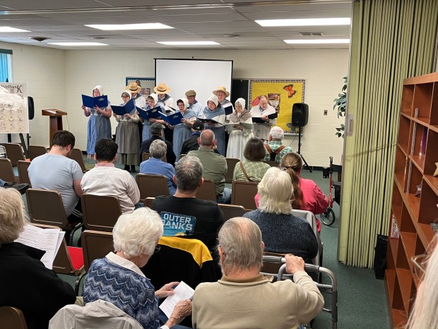 Die Swatara Schalle choral group performed songs in the PA German dialect during the 14th annual Zammelaaf at the Zion UMC Church of Iona, Lebanon, March 21. (Photo courtesy of Mary Laub, Maxatawny Township)