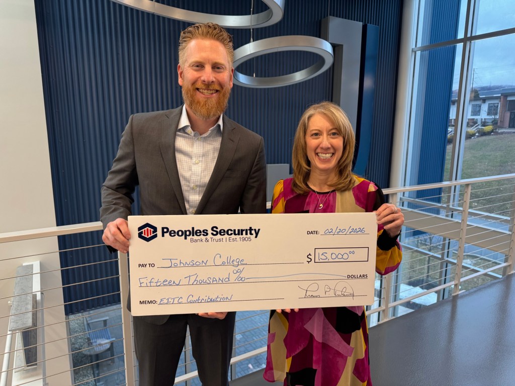 Johnson College receives EITC contribution from Peoples Security Bank & Trust