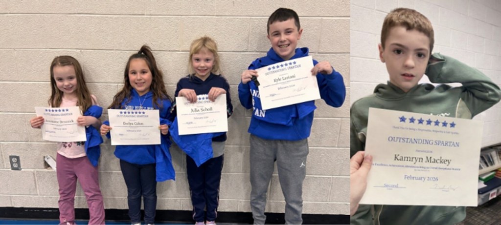 Mid Valley Elementary Center recognizes Outstanding Spartans for February