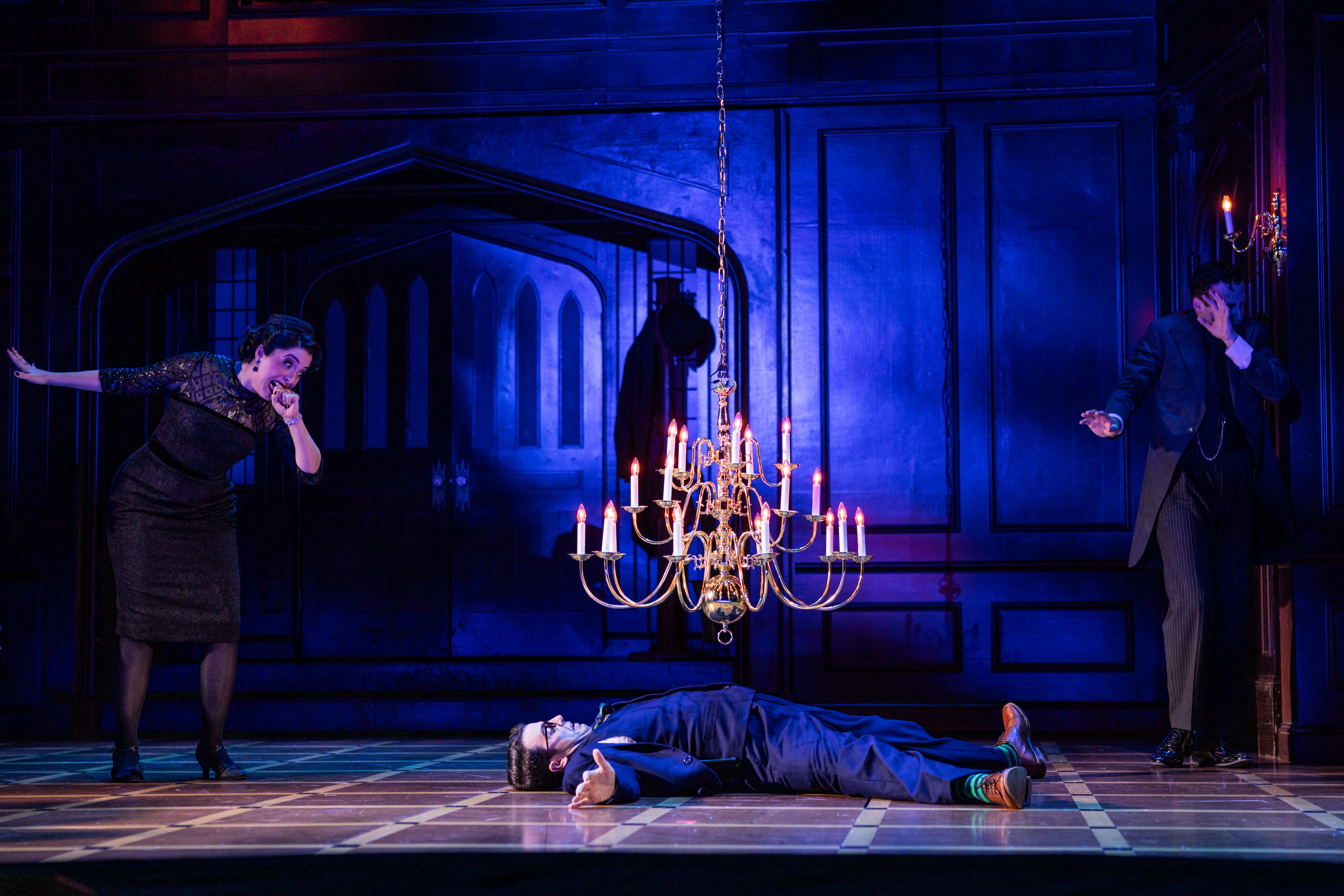 Sarah Mackenzie Baron, left, plays Mrs. White in “Clue Live...