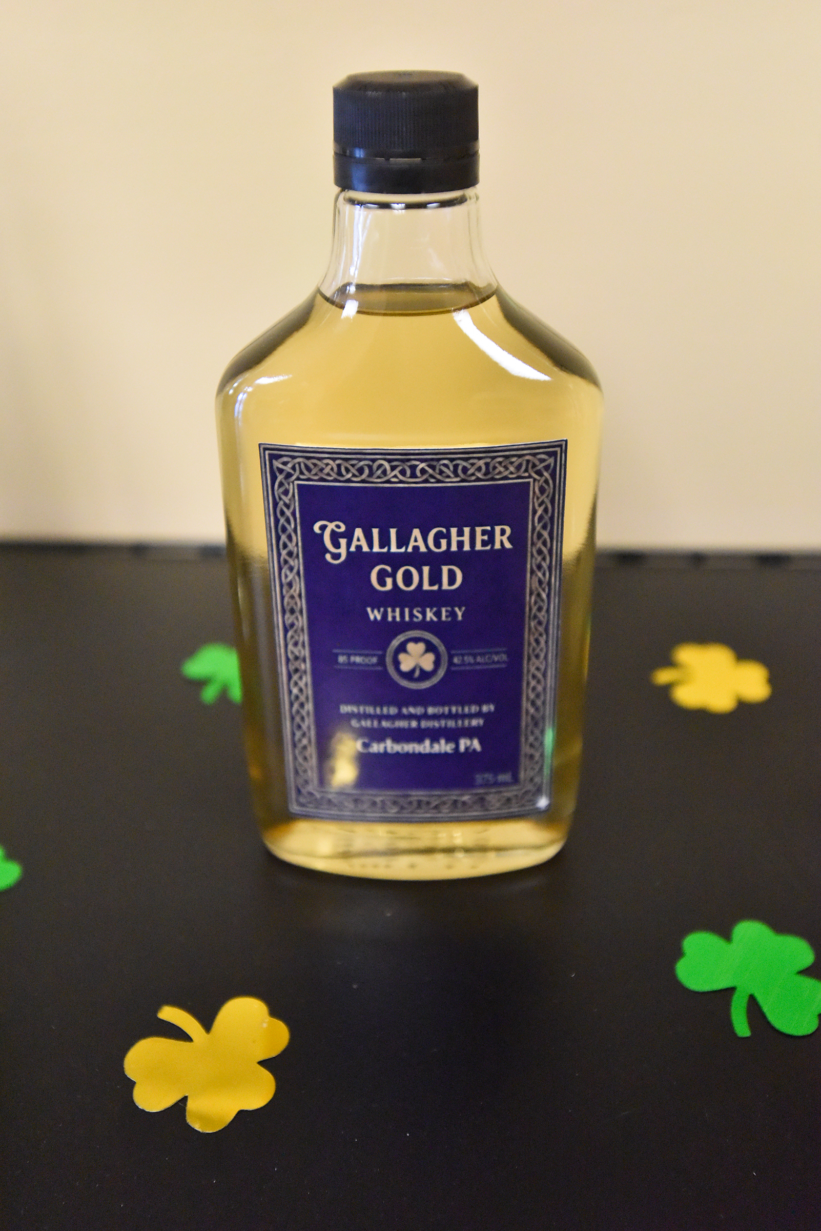 A bottle of Gallagher Gold whiskey is for sale in...