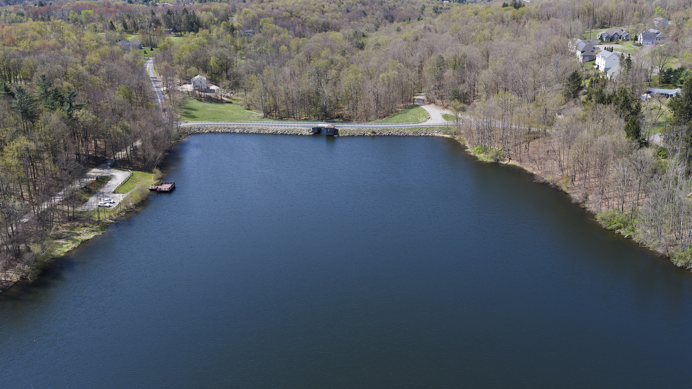 An aerial view of Griffin Reservoir in S. Abington Twp....
