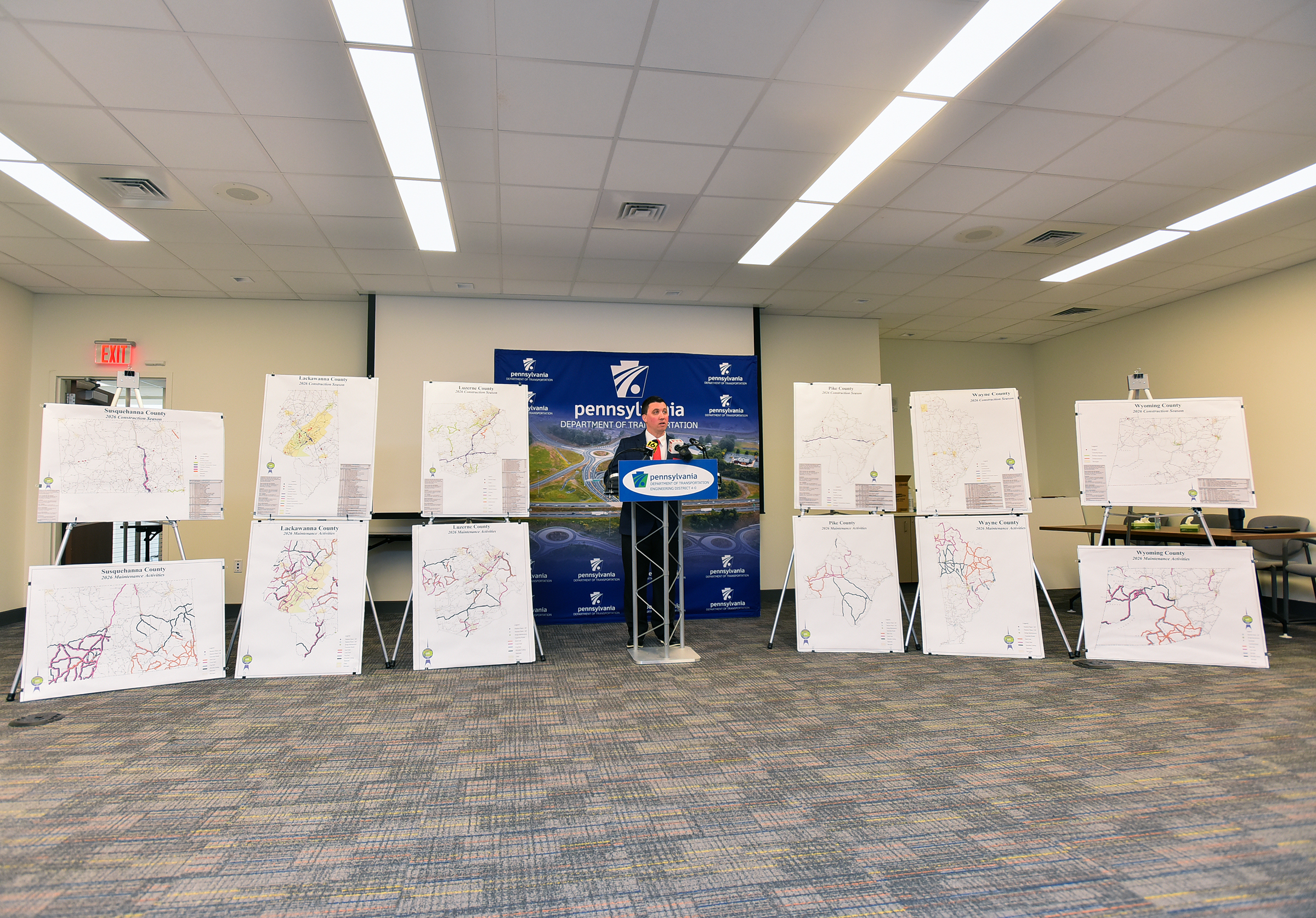 PennDOT Engineering District 4 Executive Jonathan Eboli speaks during a...