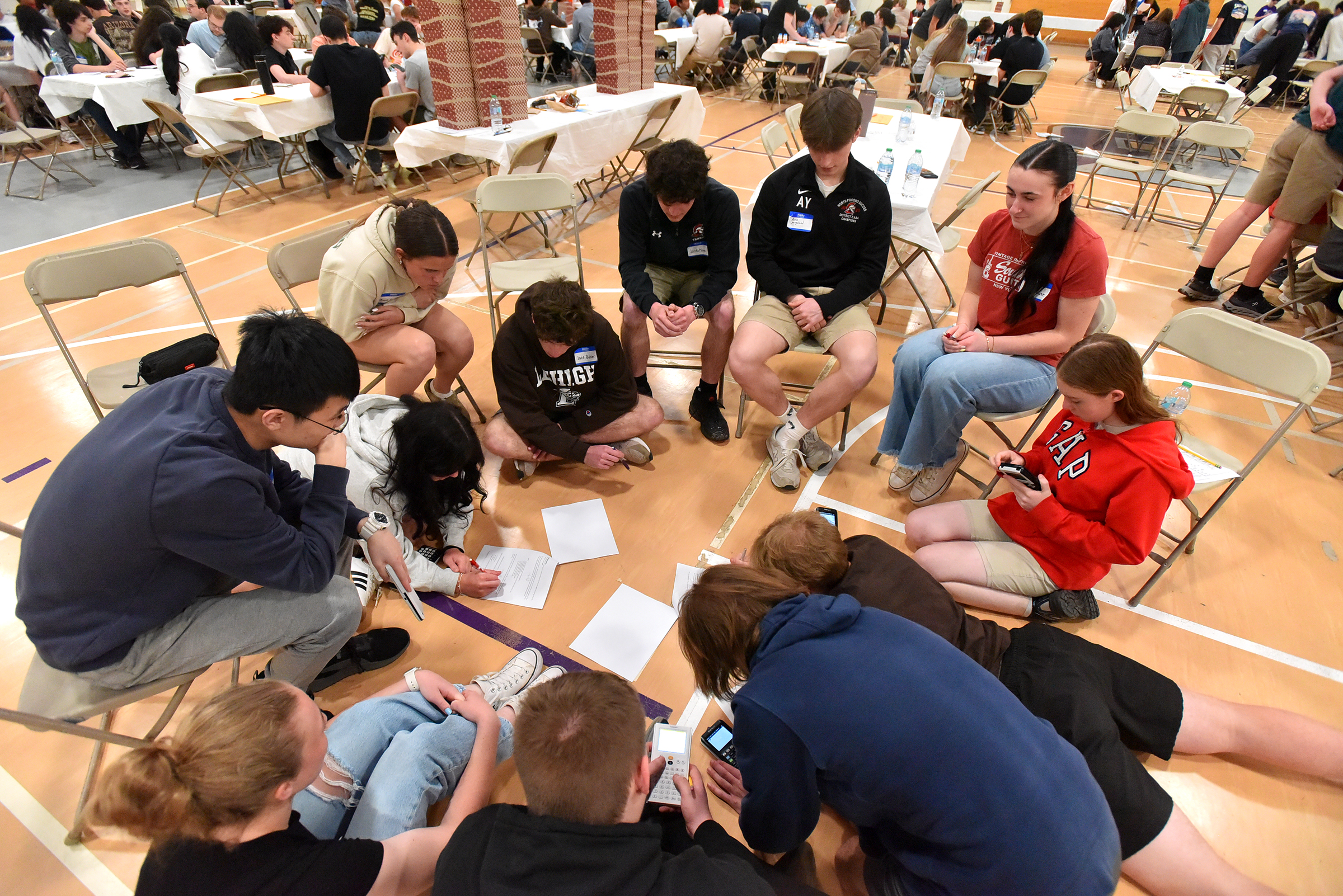 North Pocono students collaborate during the science competition in the...