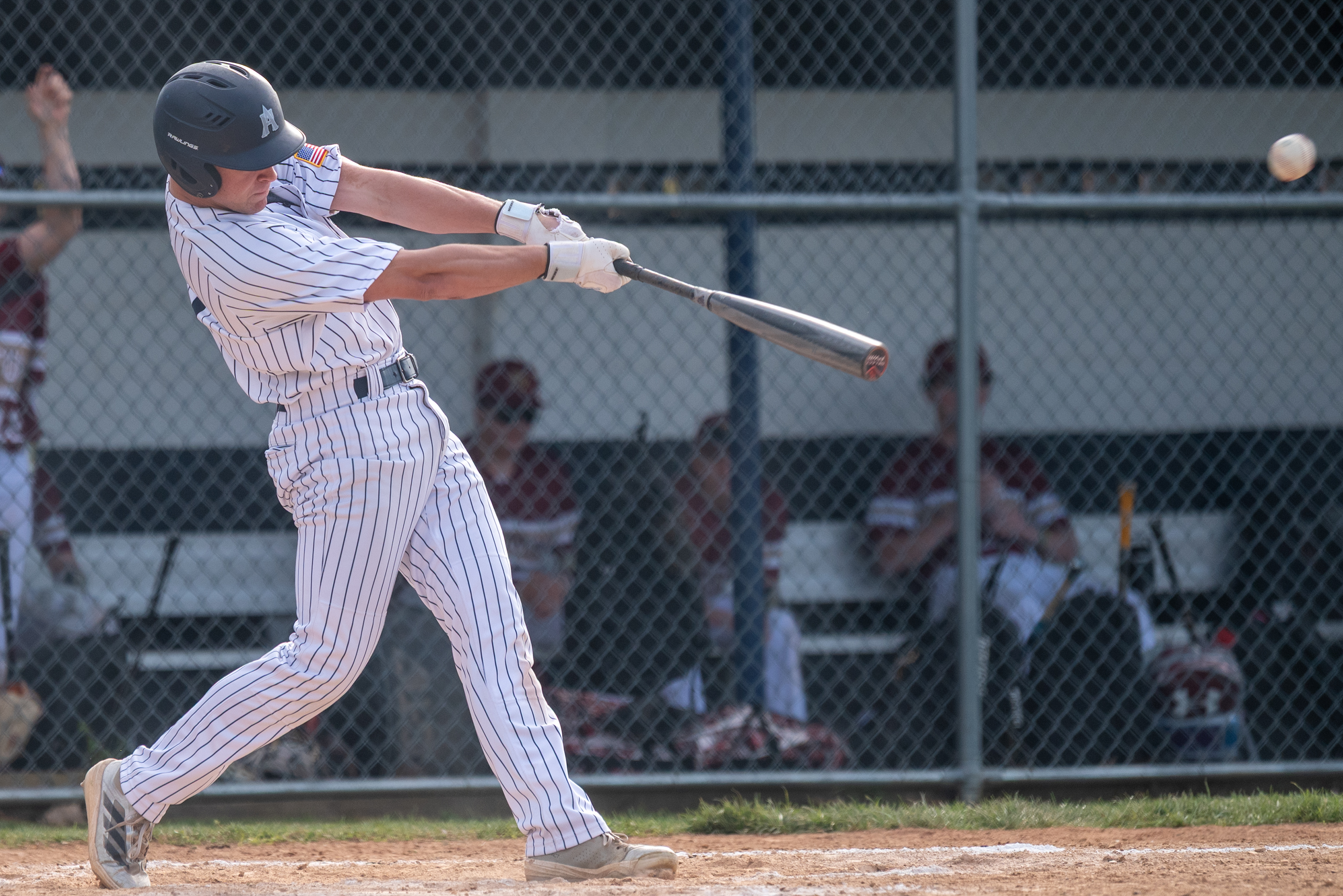 Abington Heights’ Noah Kayal bats during the baseball game against...