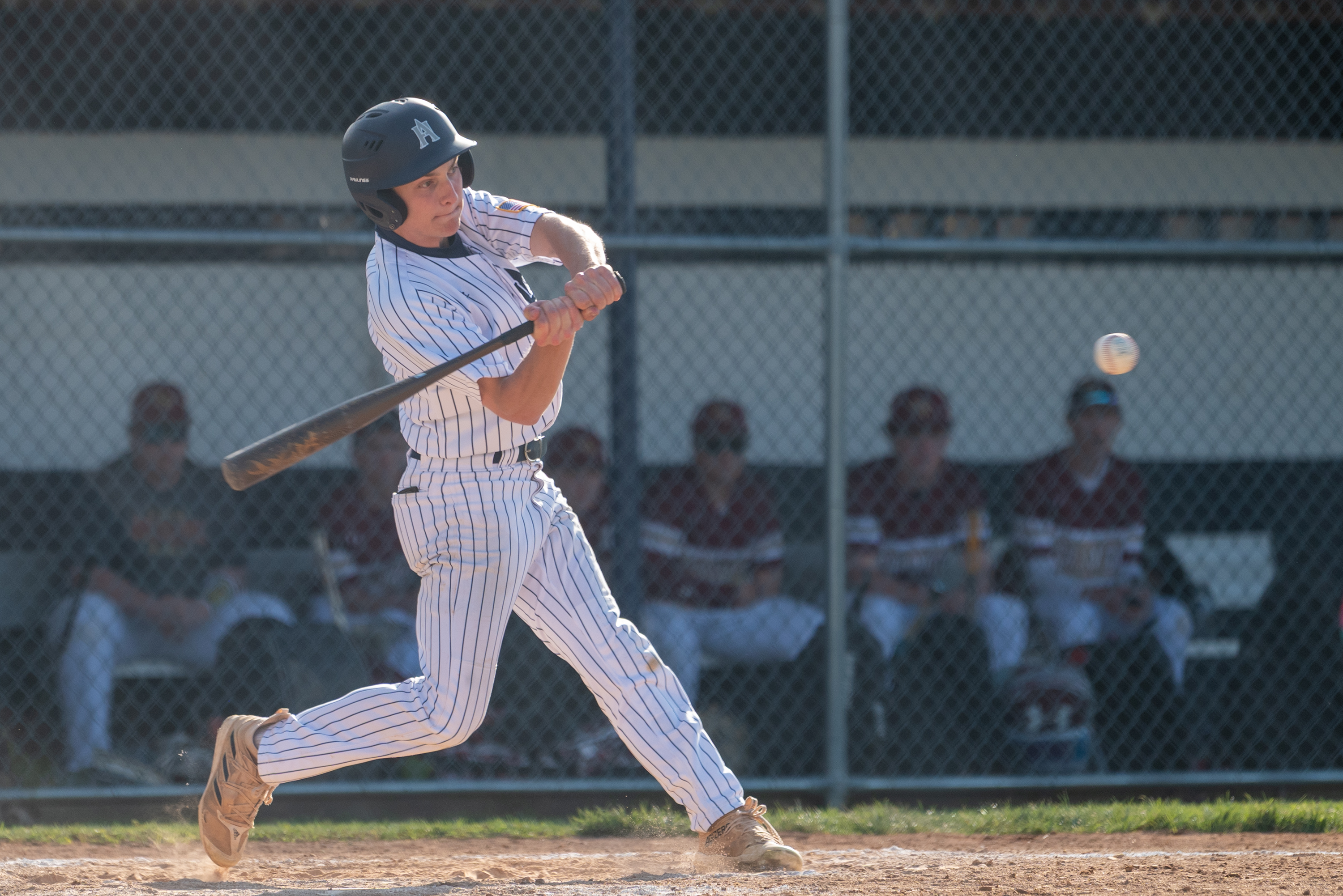 Abington Heights’ Cody Brown bats during the baseball game against...