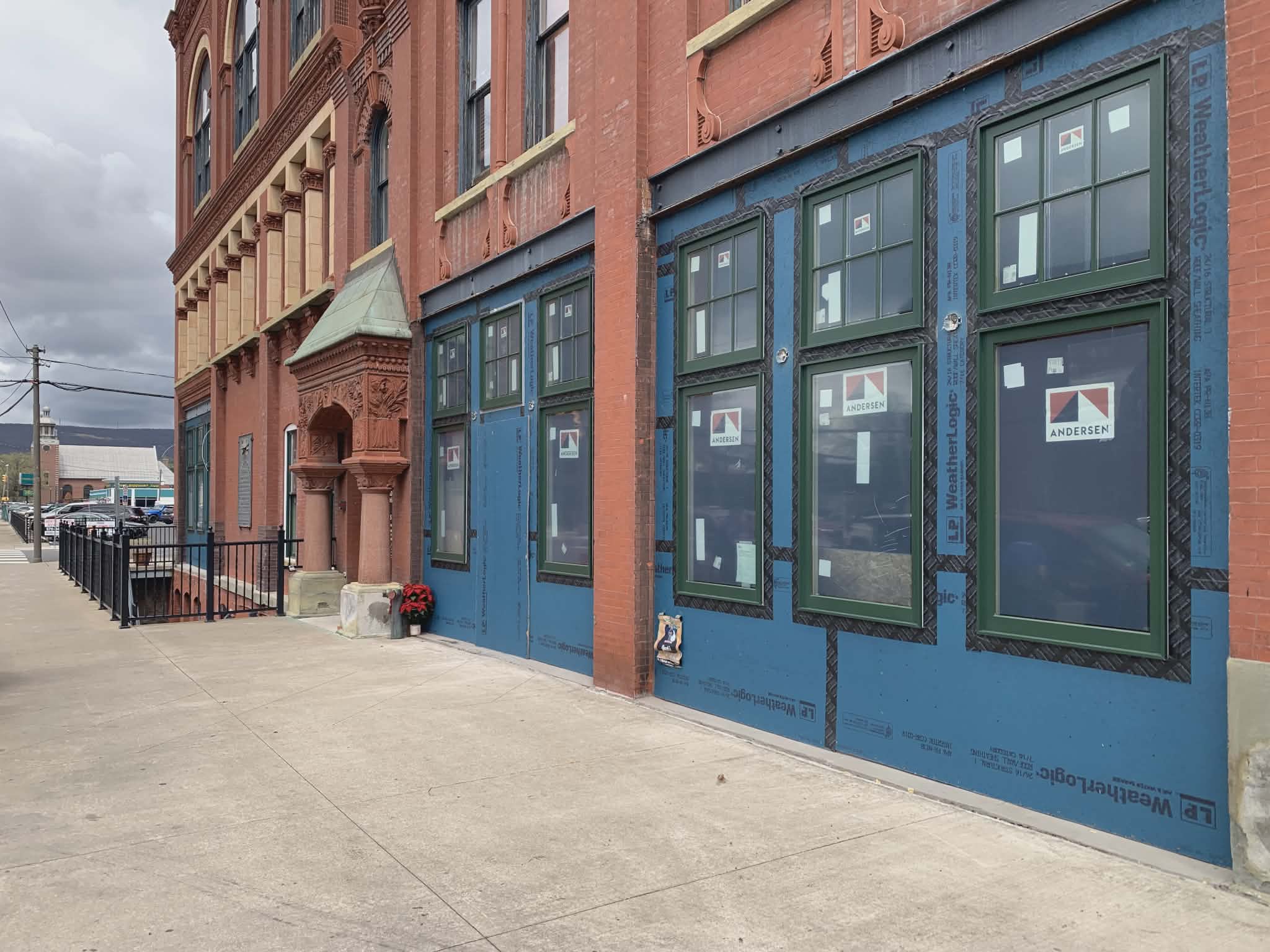 Recently installed windows at the GAR Building at 300-304 Penn...