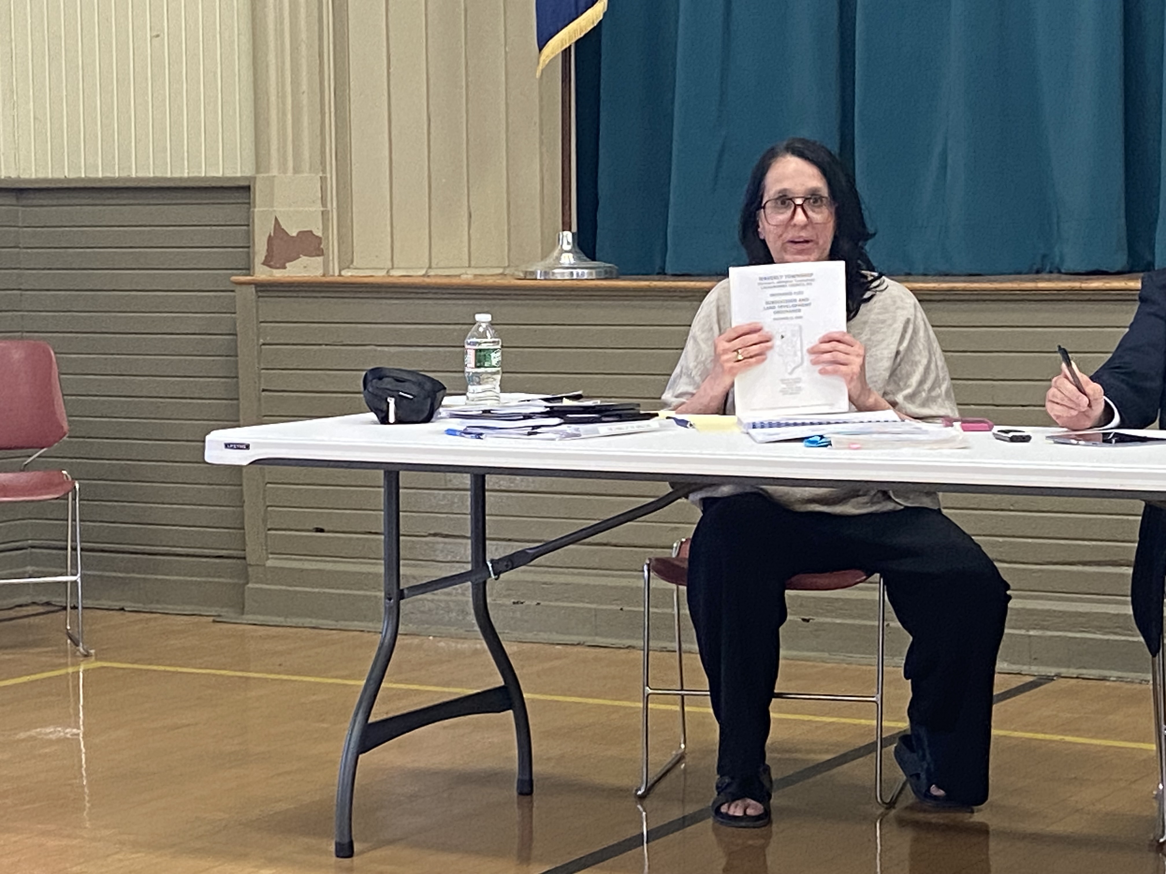 Waverly Twp. Manager Christine Capozzi speaks during the hearing Thursday,...