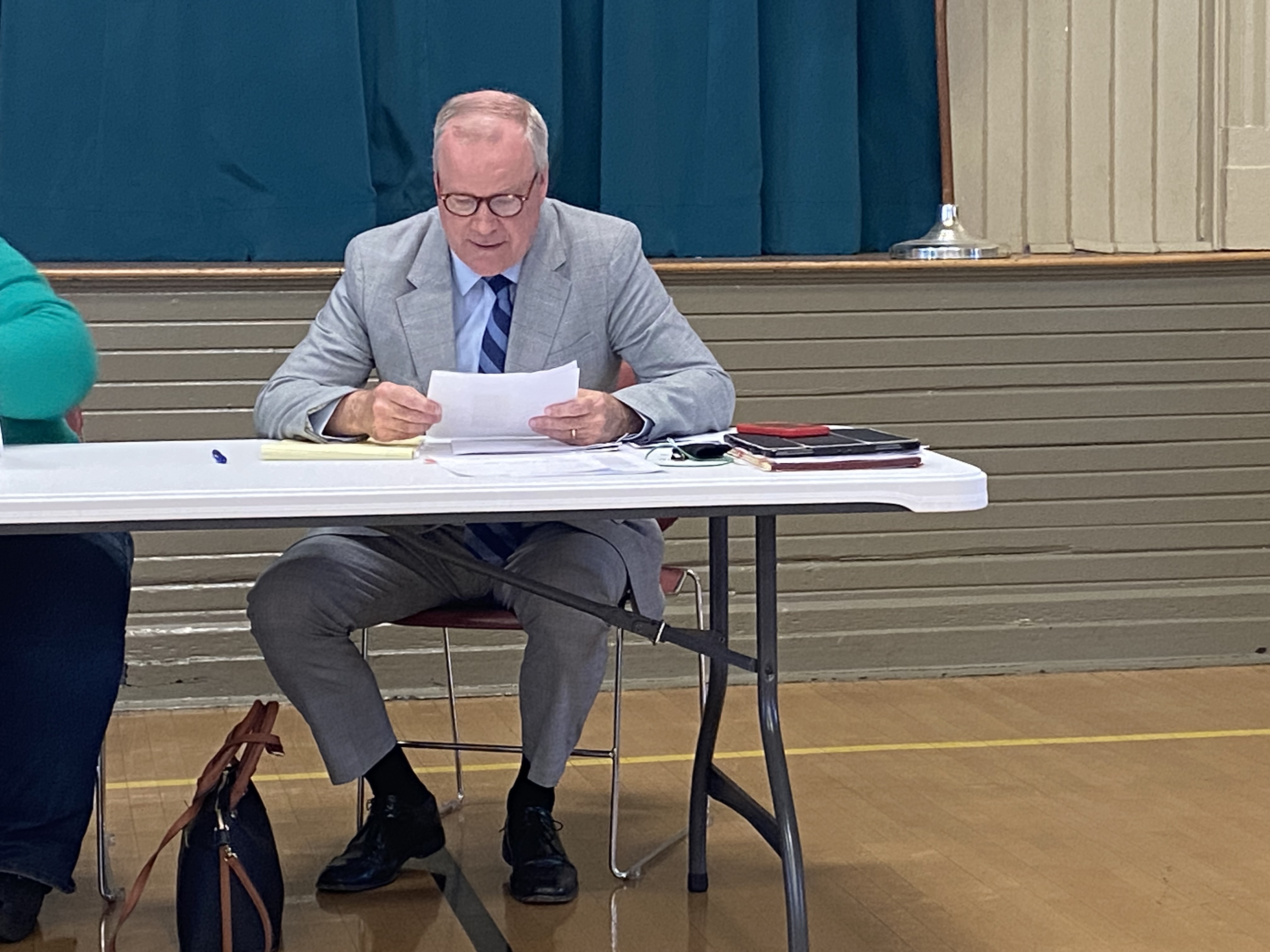 Waverly Twp. Solicitor Malcolm MacGregor speaks during the hearing Thursday,...