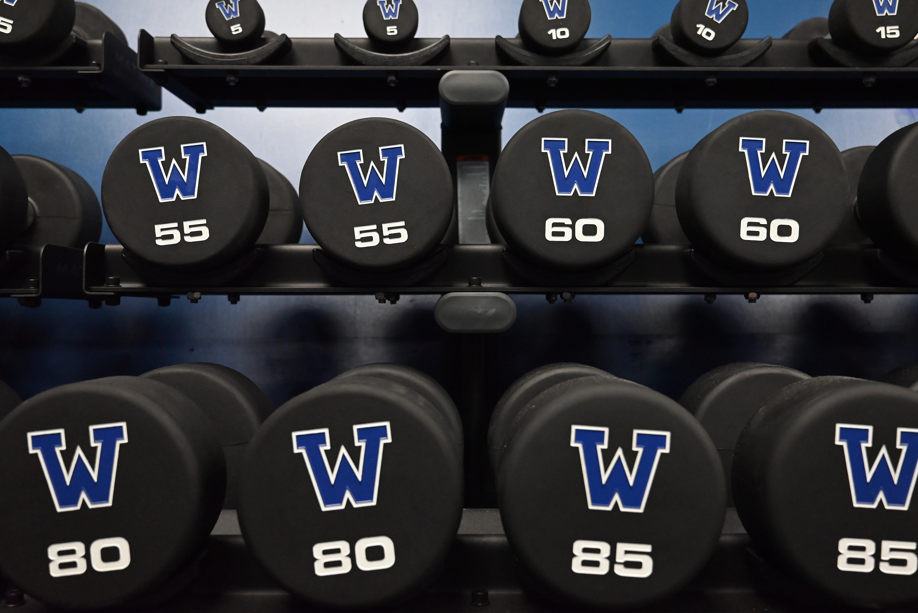 Weights in the weight room at West Scranton High School...