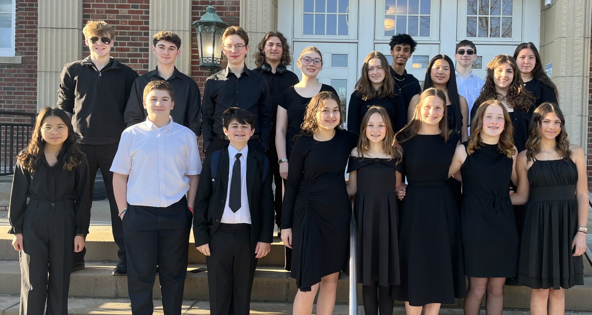 group of students poses for photo