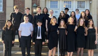 group of students poses for photo